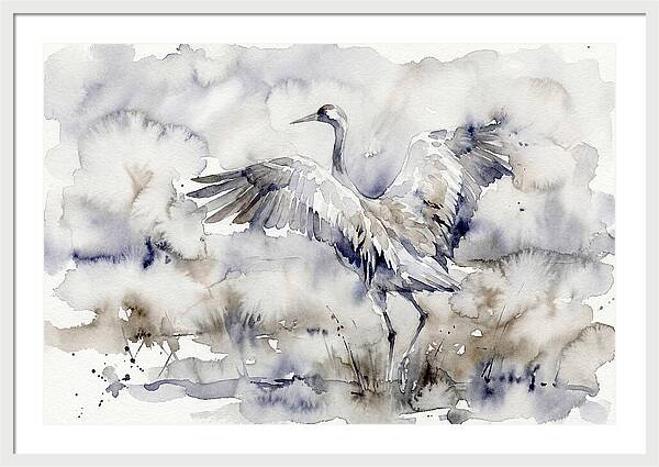 Graceful Crane In Watercolor