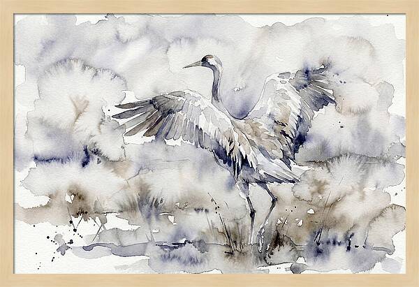 Graceful Crane In Watercolor
