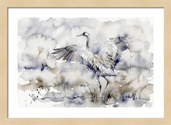 Graceful Crane In Watercolor