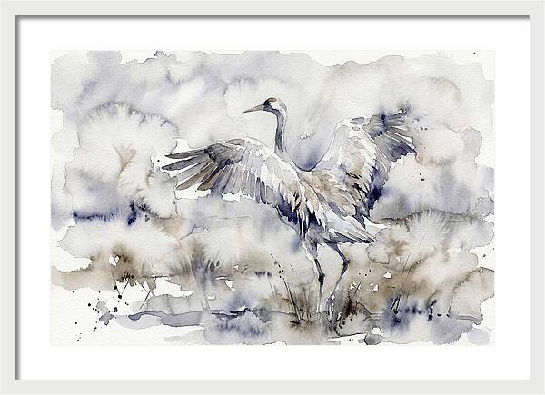 Graceful Crane In Watercolor