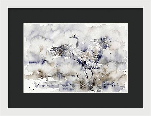 Graceful Crane In Watercolor