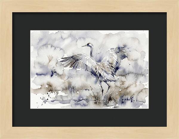 Graceful Crane In Watercolor