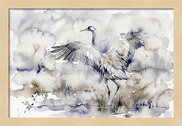 Graceful Crane In Watercolor