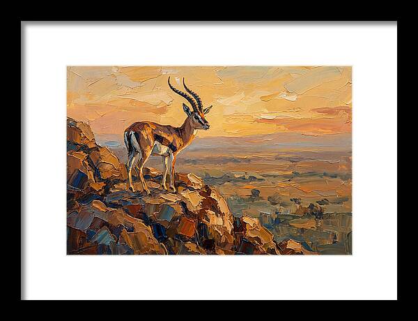 Graceful Gazelle Silhouetted At Dusk