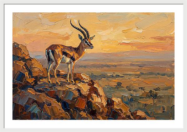Graceful Gazelle Silhouetted At Dusk