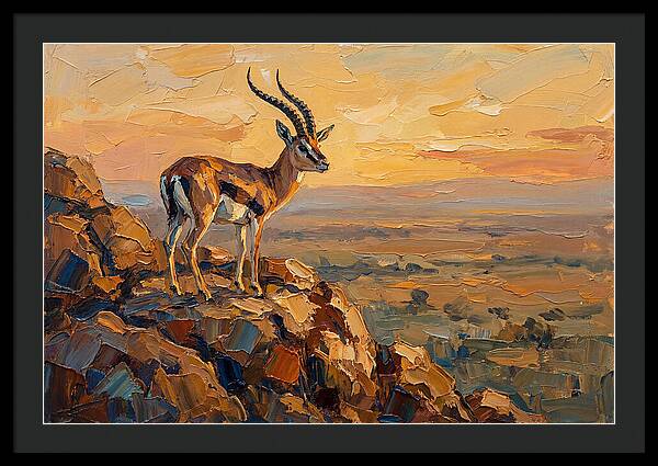 Graceful Gazelle Silhouetted At Dusk