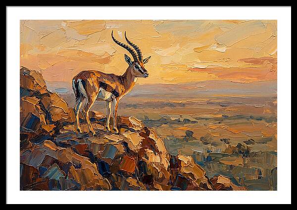 Graceful Gazelle Silhouetted At Dusk