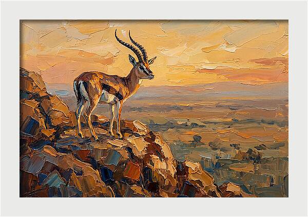 Graceful Gazelle Silhouetted At Dusk