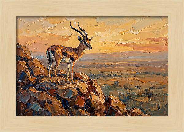 Graceful Gazelle Silhouetted At Dusk