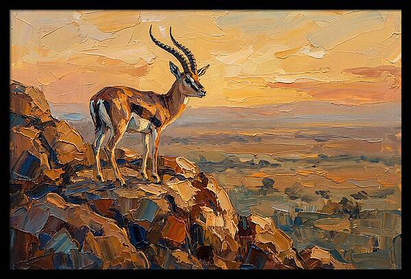 Graceful Gazelle Silhouetted At Dusk