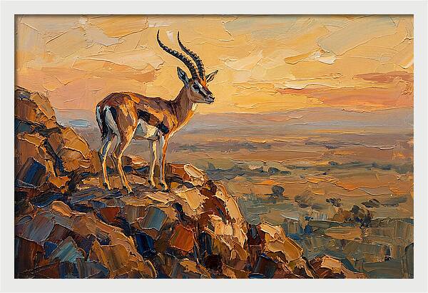 Graceful Gazelle Silhouetted At Dusk