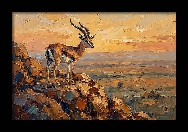 Graceful Gazelle Silhouetted At Dusk