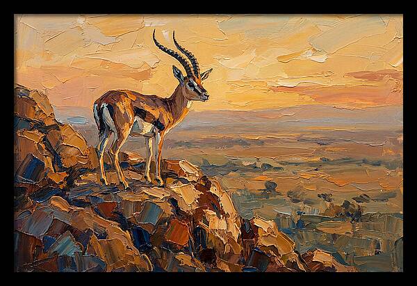 Graceful Gazelle Silhouetted At Dusk