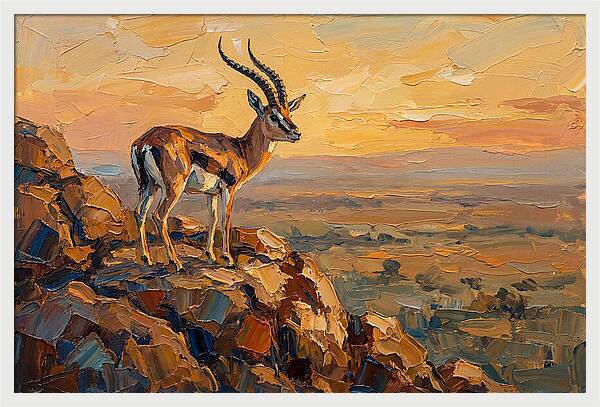 Graceful Gazelle Silhouetted At Dusk