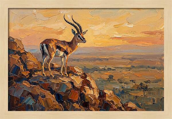 Graceful Gazelle Silhouetted At Dusk
