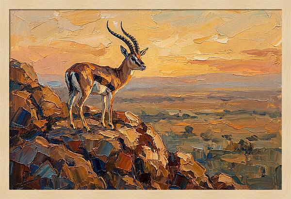 Graceful Gazelle Silhouetted At Dusk
