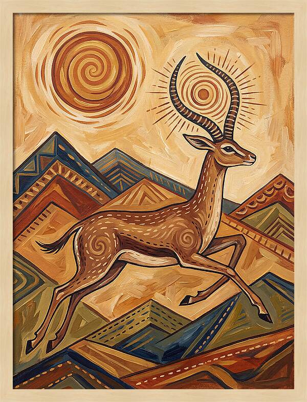 Graceful Persian Gazelle Running