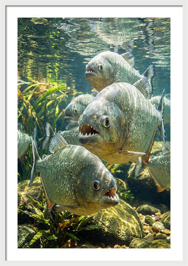 Graceful Piranhas Beneath The Surface