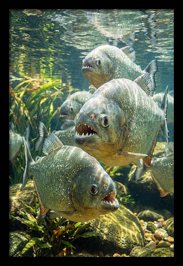 Graceful Piranhas Beneath The Surface