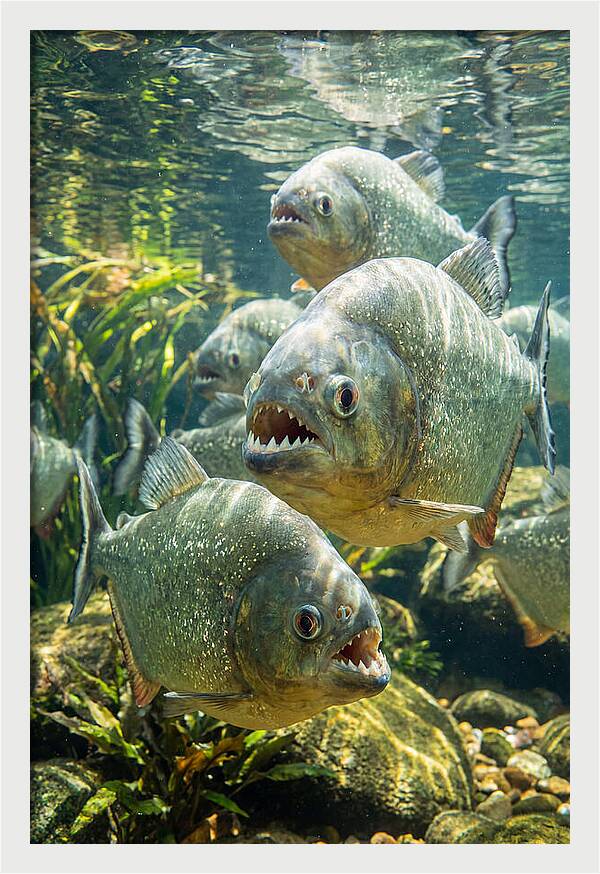 Graceful Piranhas Beneath The Surface