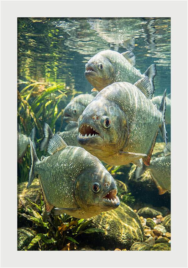 Graceful Piranhas Beneath The Surface