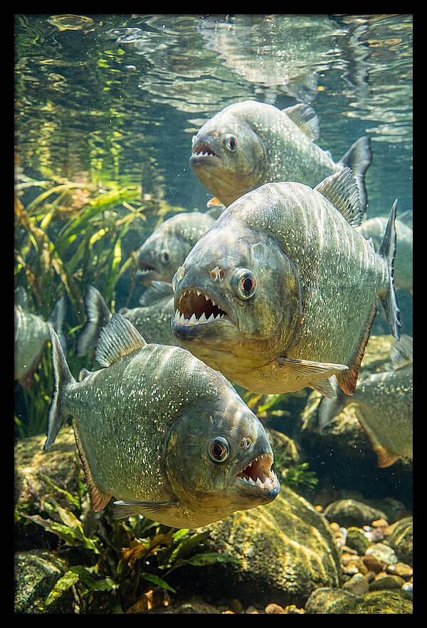 Graceful Piranhas Beneath The Surface