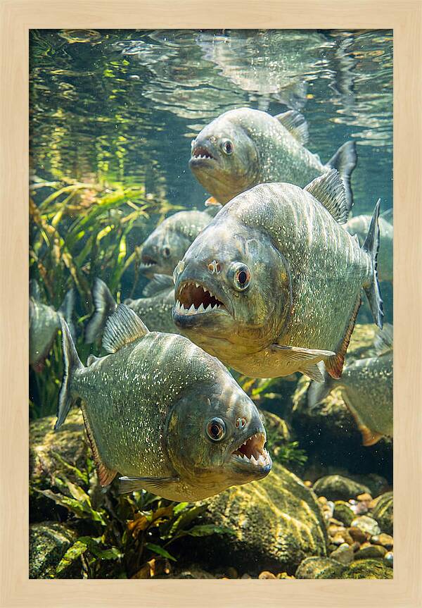 Graceful Piranhas Beneath The Surface