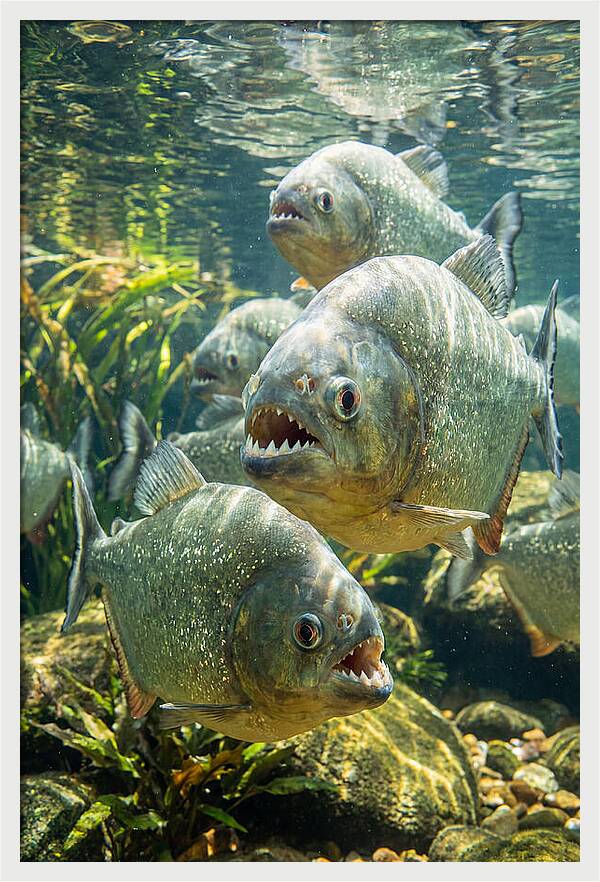 Graceful Piranhas Beneath The Surface
