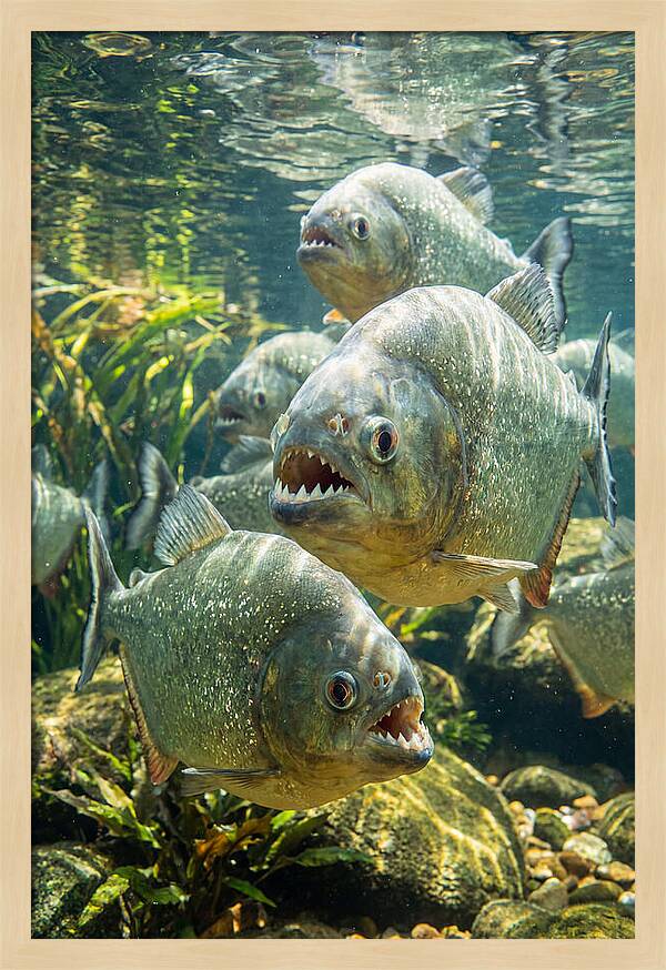 Graceful Piranhas Beneath The Surface