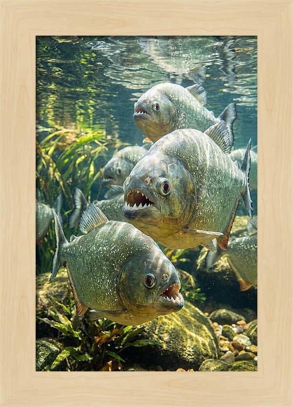 Graceful Piranhas Beneath The Surface