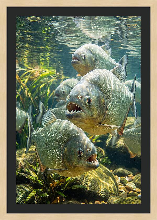 Graceful Piranhas Beneath The Surface