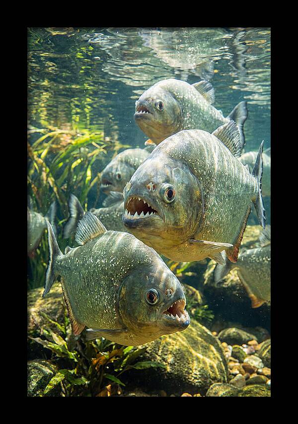Graceful Piranhas Beneath The Surface