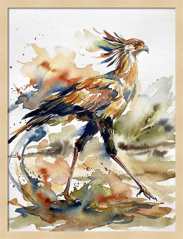 Graceful Secretary Bird Flight