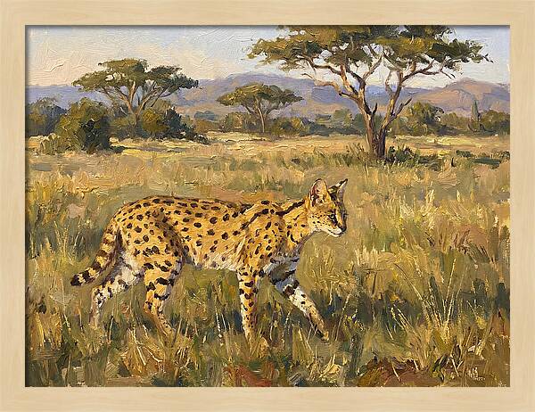Graceful Serval Amidst Tall Grass