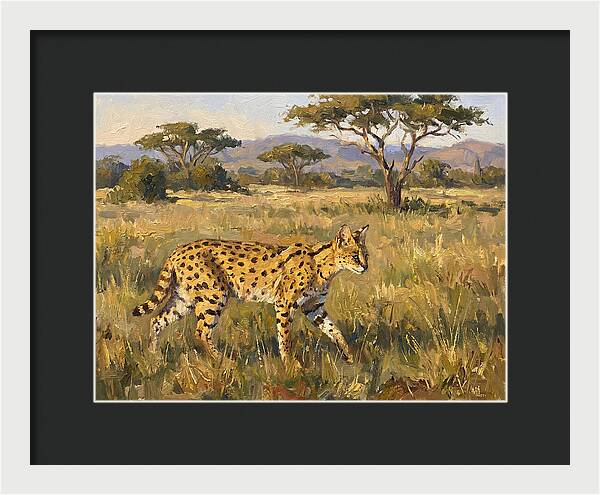 Graceful Serval Amidst Tall Grass