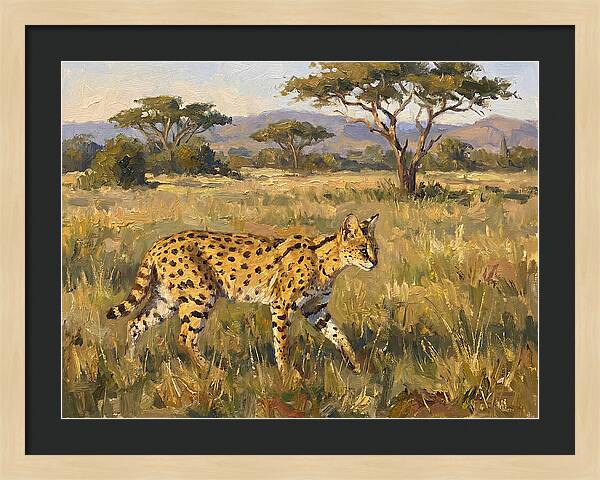 Graceful Serval Amidst Tall Grass