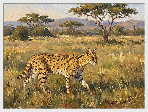 Graceful Serval Amidst Tall Grass