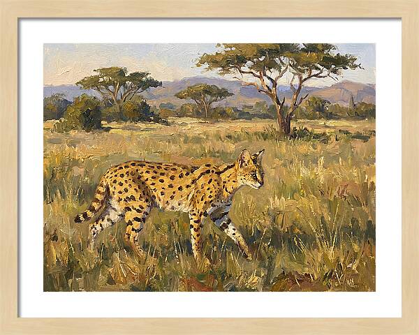 Graceful Serval Amidst Tall Grass