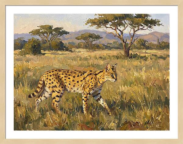 Graceful Serval Amidst Tall Grass