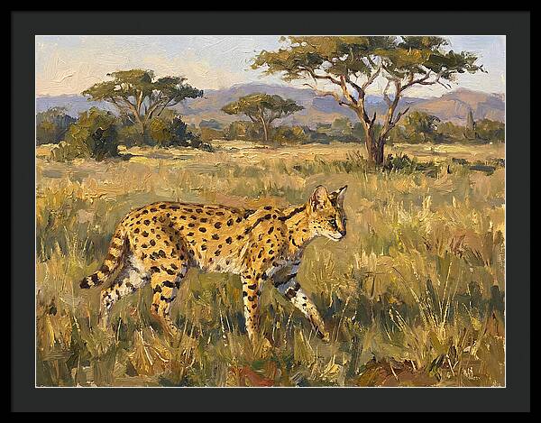 Graceful Serval Amidst Tall Grass