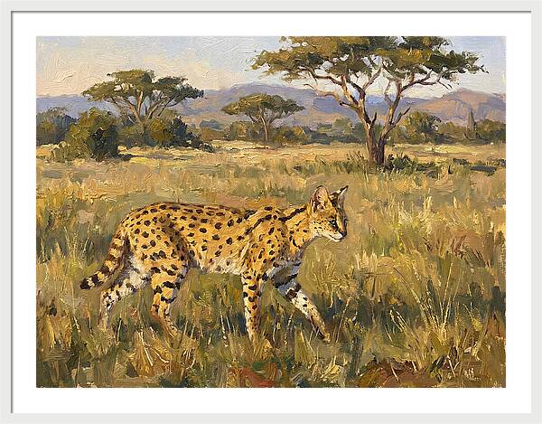 Graceful Serval Amidst Tall Grass