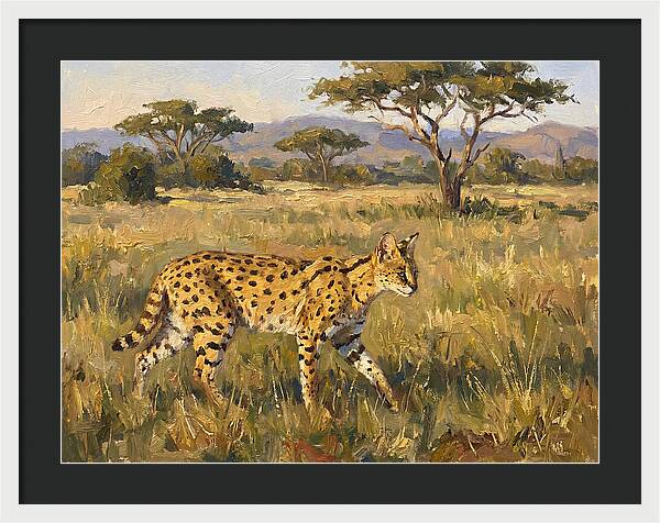 Graceful Serval Amidst Tall Grass