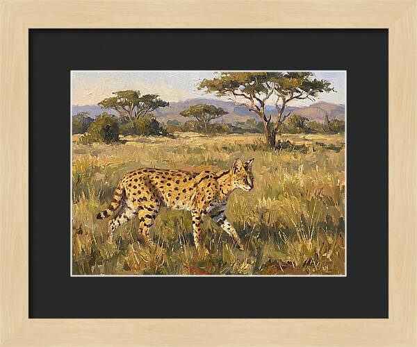 Graceful Serval Amidst Tall Grass