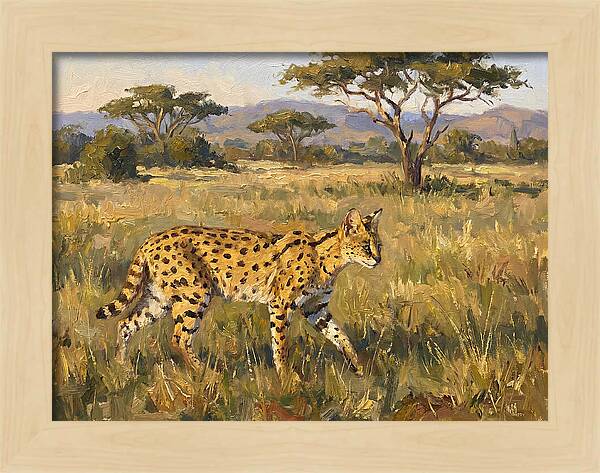 Graceful Serval Amidst Tall Grass