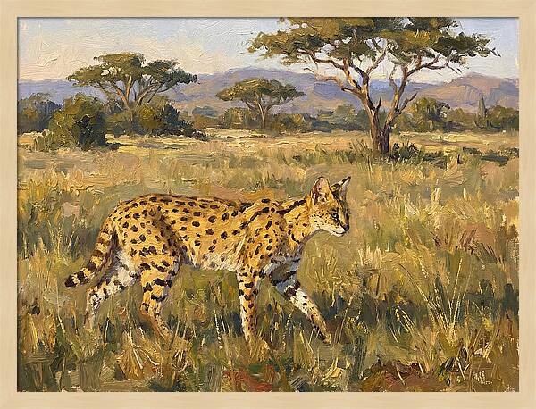 Graceful Serval Amidst Tall Grass