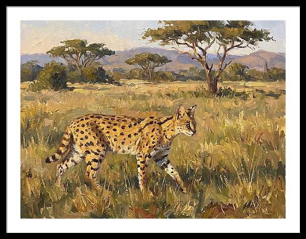 Graceful Serval Amidst Tall Grass