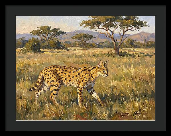 Graceful Serval Amidst Tall Grass