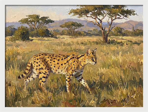Graceful Serval Amidst Tall Grass