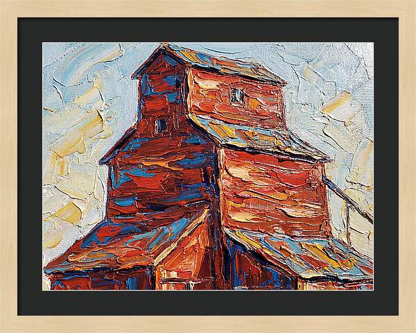 Grain Elevator In Bold Colors