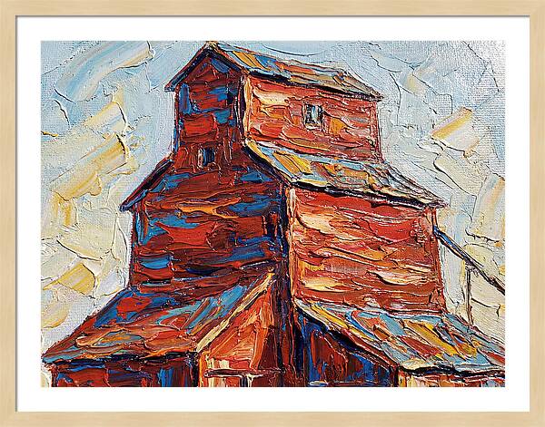 Grain Elevator In Bold Colors